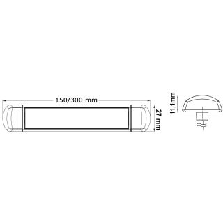 LED light 12/24 V 2.4 W 3500 K flat version 30cm
