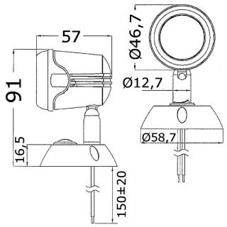 Articulated HI-POWER LED white spotlight 12/24 V
