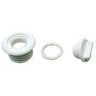 white nylon water drain plug