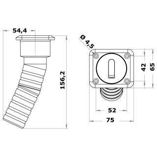 Osculati Square Diesel deck filler short version 38 mm