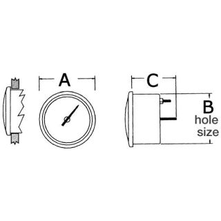 Osculati Rev.counter diesel 12V white
