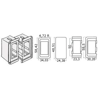 plastic bezel, right/left