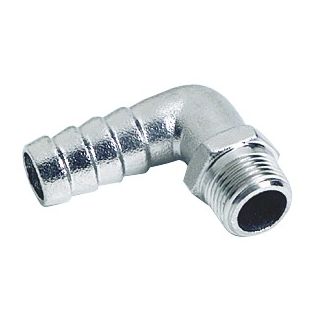 Hose adaptor 90° SS male 3/8" x 15mm