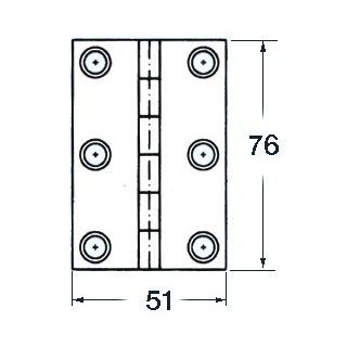 S.S blind hinge 76x51 mm rect