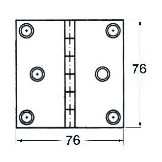 S.S blind hinge 76x76mm square