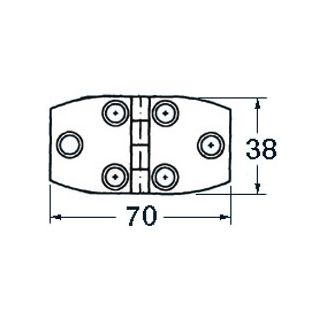 S.S blind hinge 70x38 mm trap