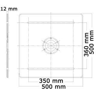 Osculati Table pedestal heavy duty 341-714mm